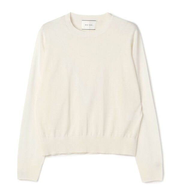 BEIGE,「JULIE / コットンシルク 異素材プルオーバーニット」|ニット・セーター|