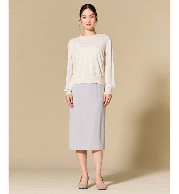 BEIGE,「JULIE / コットンシルク 異素材プルオーバーニット」|ニット・セーター|