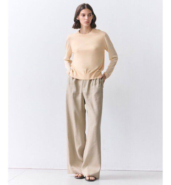 BEIGE,「JULIE / コットンシルク 異素材プルオーバーニット」|ニット・セーター|