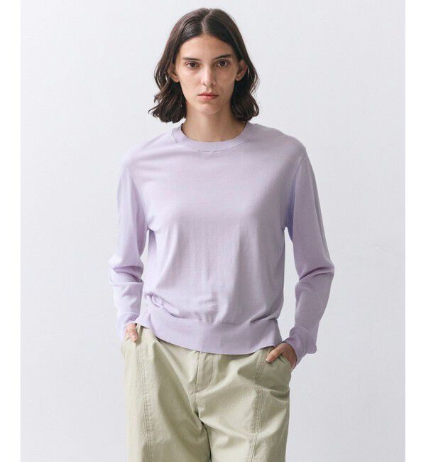 BEIGE,「JULIE / コットンシルク 異素材プルオーバーニット」|ニット・セーター|Lilac