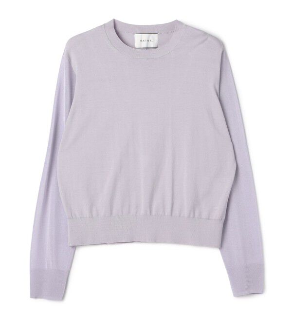 BEIGE,「JULIE / コットンシルク 異素材プルオーバーニット」|ニット・セーター|