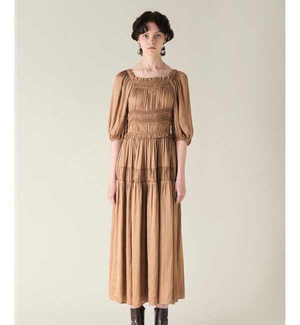 GRACE CONTINENTAL「スクエアギャザーワンピース」|ワンピース|