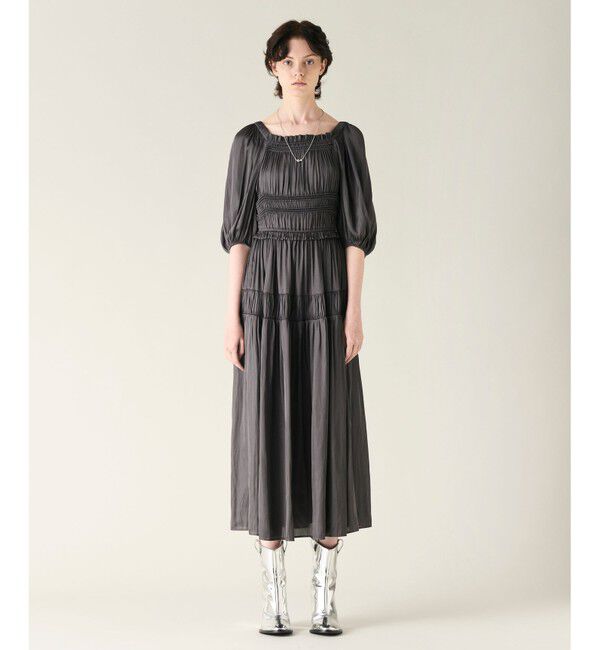 GRACE CONTINENTAL「スクエアギャザーワンピース」|ワンピース|