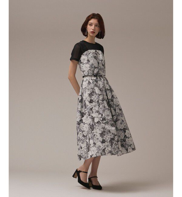 GRACE CONTINENTAL「アンティークフラワータックスカート」|スカート|