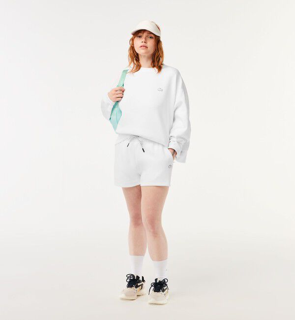 LACOSTE「クロップド丈 オーバーサイズクルーネックスウェット トレーナー」|スウェット・ジャージ|
