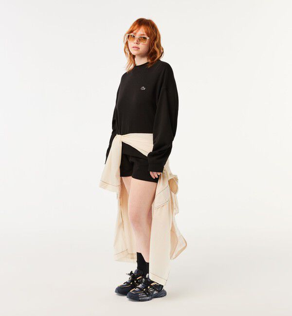 LACOSTE「クロップド丈 オーバーサイズクルーネックスウェット トレーナー」|スウェット・ジャージ|