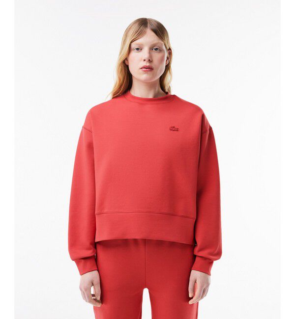 LACOSTE「クロップド丈 オーバーサイズクルーネックスウェット トレーナー」|スウェット・ジャージ|ローズ