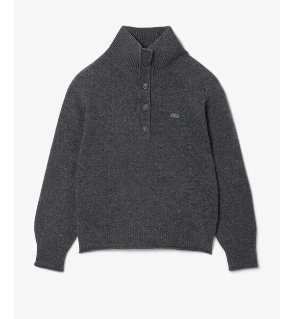 LACOSTE「3Dニッティングハーフボタンハイネック ウールニットポロセーター」|ニット・セーター|