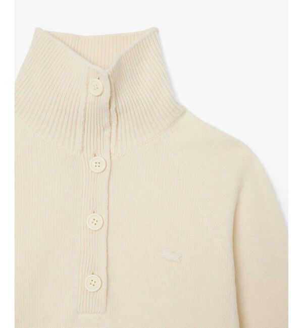 LACOSTE「3Dニッティングハーフボタンハイネック ウールニットポロセーター」|ニット・セーター|