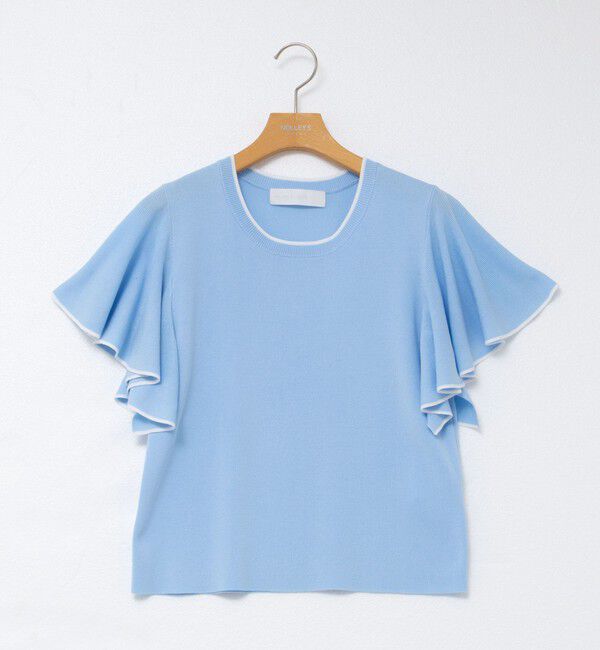 NOLLEY'S sophi「《手洗い可能》袖フリル配色プルオーバーニット」|ニット・セーター|