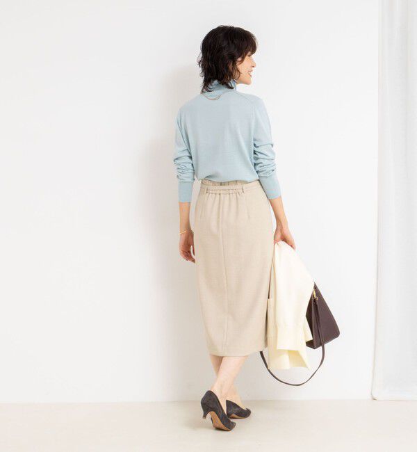 NOLLEY'S sophi「ウォッシャブルベルト付きラップ風タイトスカート」|タイト|