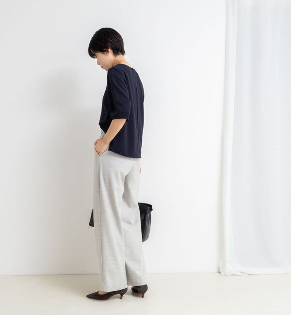 NOLLEY'S sophi「ウォッシャブル両面起毛ヘリンボーン/ストライプセミワイドパンツ」|その他|