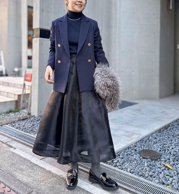 NOLLEY'S「ウォッシャブルオーガンジーフレアスカート」|フレア|