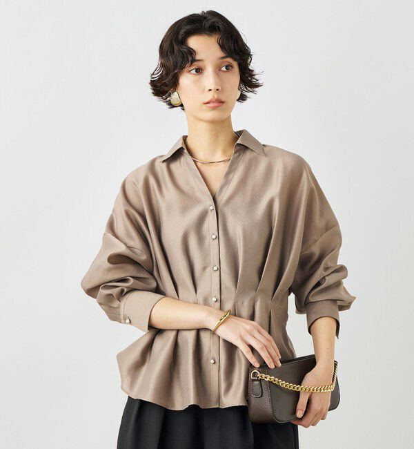 NOLLEY'S「ウォッシャブルパール釦スキッパータックブラウス」|シャツ・ブラウス|