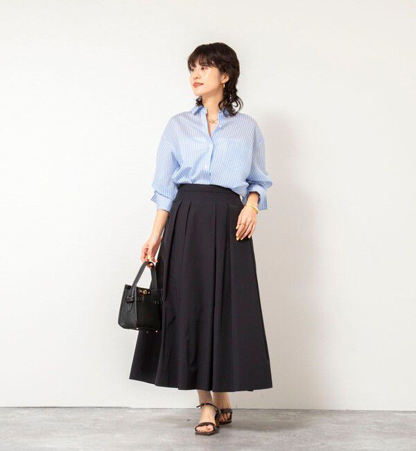 NOLLEY'S sophi「ウォッシャブルタフタタックフレアロングスカート」|スカート|