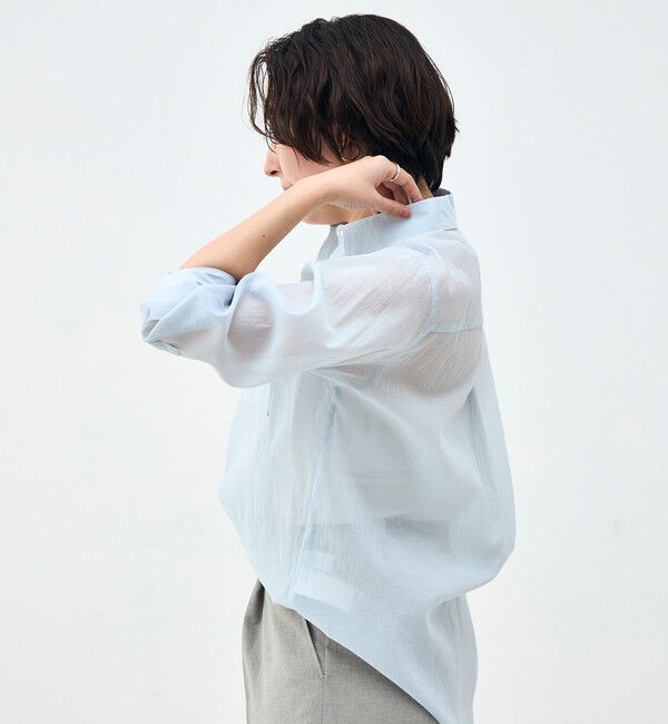 NOLLEY'S sophi「ウォッシャブルシアーオーガンジー2WAYシャツ」|シャツ・ブラウス|