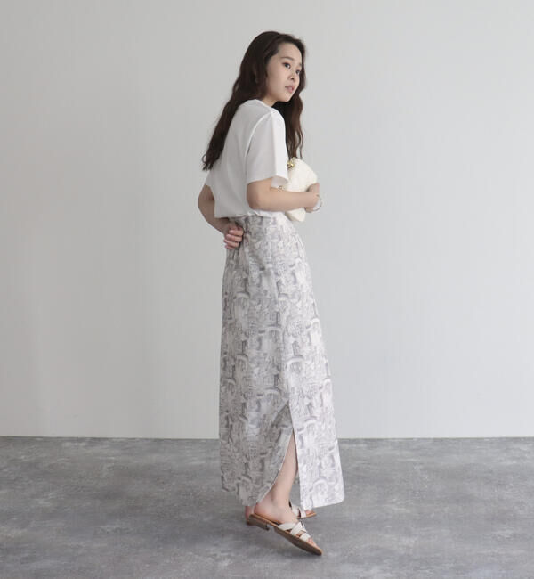 fredy emue「ランドスケープ柄スカート」|フレア|
