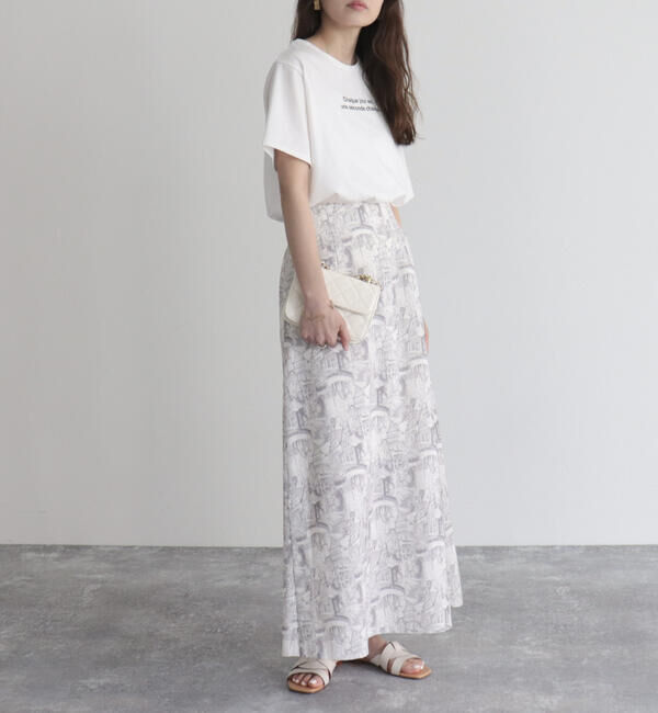 fredy emue「ランドスケープ柄スカート」|フレア|