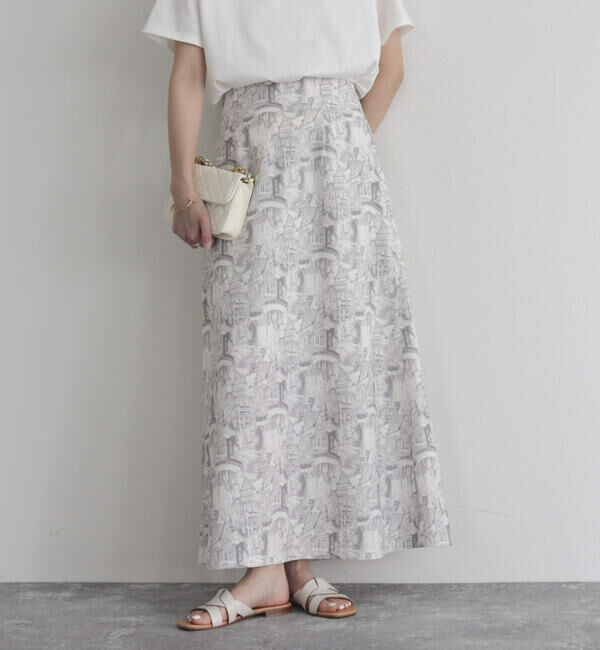 fredy emue「ランドスケープ柄スカート」|フレア|