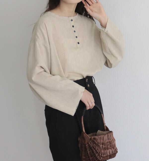 fredy emue「【fredy emue】リネン混Tシャツブラウス」|シャツ・ブラウス|