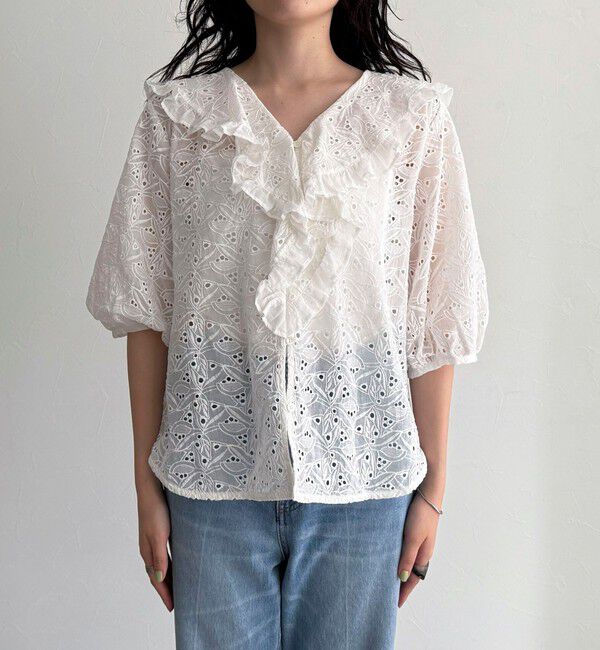 fredy emue「レースフリルカラーブラウス」|シャツ・ブラウス|