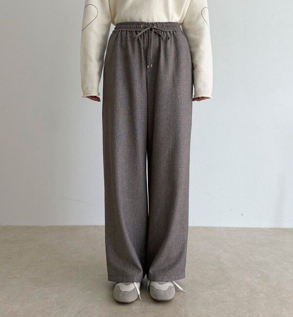 fredy emue「【4サイズ展開】ソフトシャークスキン/チェックイージーパンツ」|チノ|