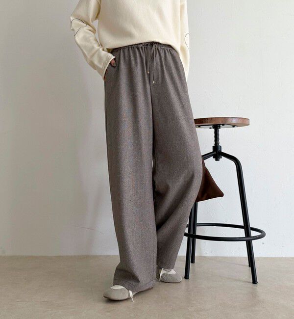 fredy emue「【4サイズ展開】ソフトシャークスキン/チェックイージーパンツ」|チノ|