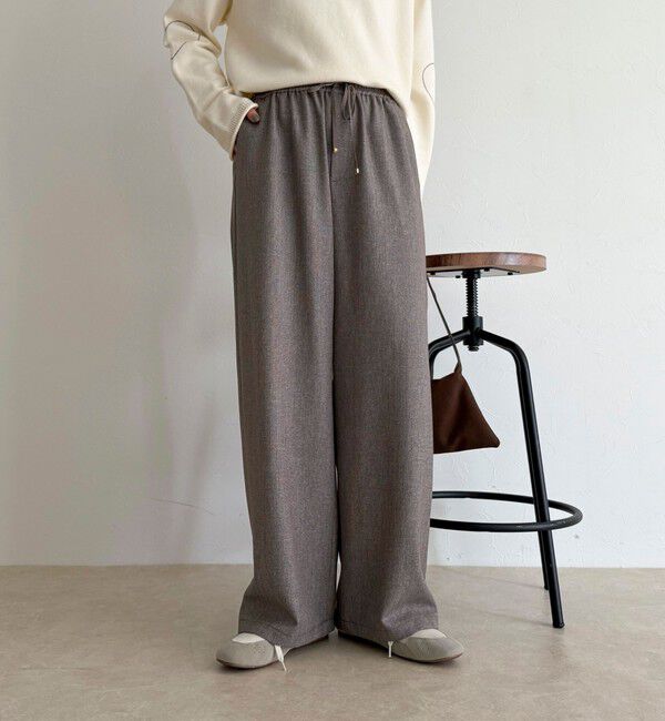 fredy emue「【4サイズ展開】ソフトシャークスキン/チェックイージーパンツ」|チノ|