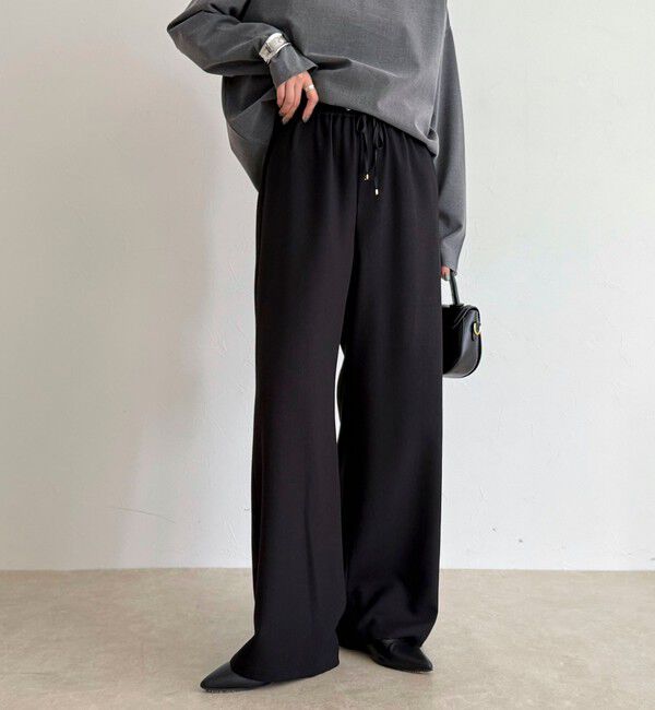 fredy emue「【4サイズ展開】ソフトシャークスキン/チェックイージーパンツ」|チノ|