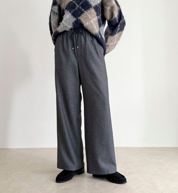 fredy emue「【4サイズ展開】ソフトシャークスキン/チェックイージーパンツ」|チノ|