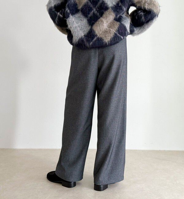 fredy emue「【4サイズ展開】ソフトシャークスキン/チェックイージーパンツ」|チノ|