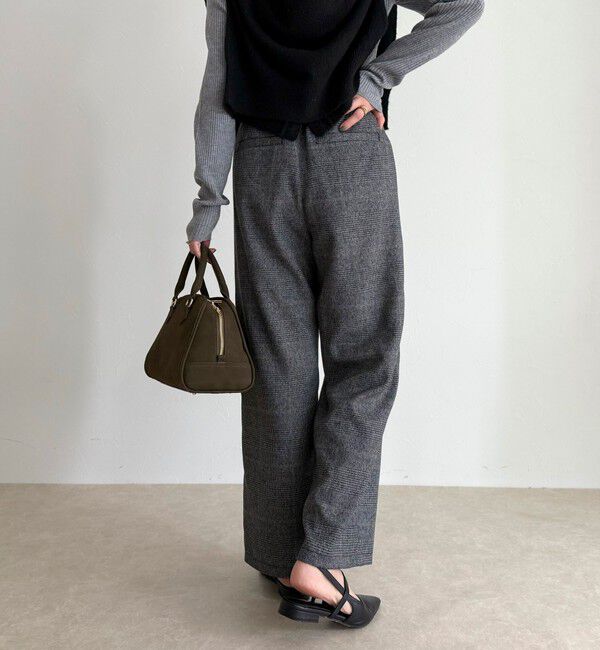 fredy emue「【4サイズ展開】ソフトシャークスキン/チェックイージーパンツ」|チノ|