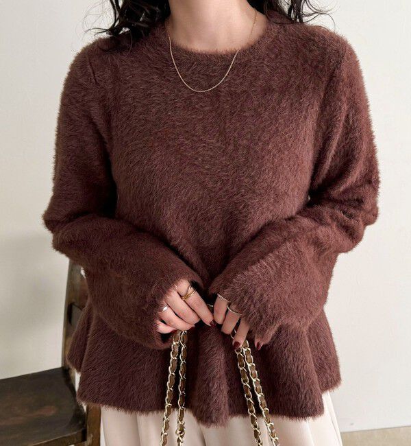 fredy emue「シャギーペプラムニットプルオーバー」|ニット・セーター|