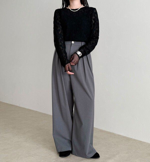 fredy emue「チュールレイヤードレースロンTシャツ」|Tシャツ・カットソー|