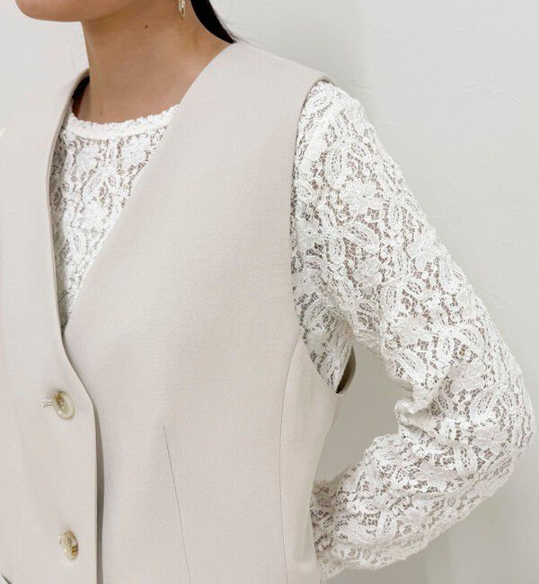 fredy emue「【セットアップ対応】パウダリーツイルベルト付きジレ」|ベスト・ジレ|