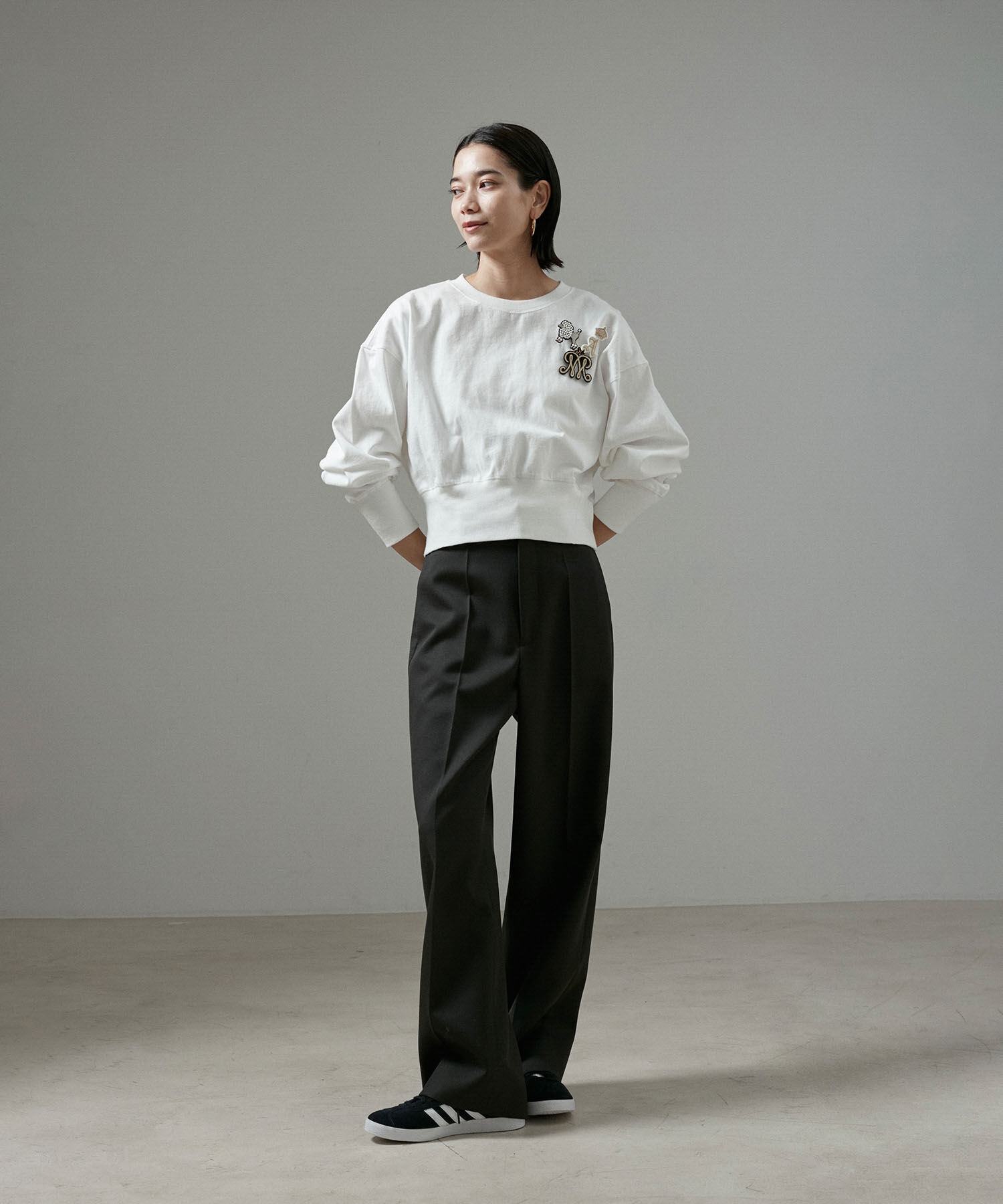 SALON adam et rope'「VISTO WOOL GABA ストレートワイドパンツ」|スラックス|