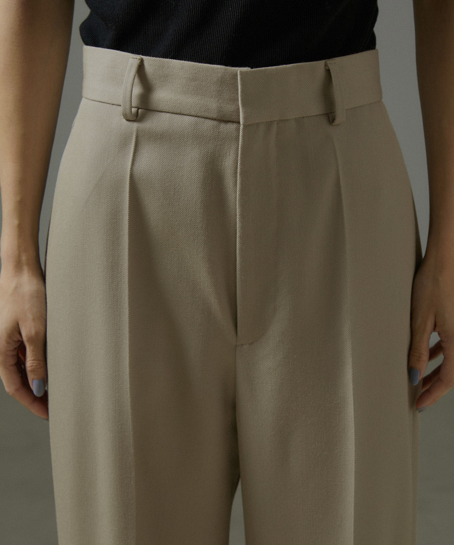 SALON adam et rope'「VISTO WOOL GABA ストレートワイドパンツ」|スラックス|