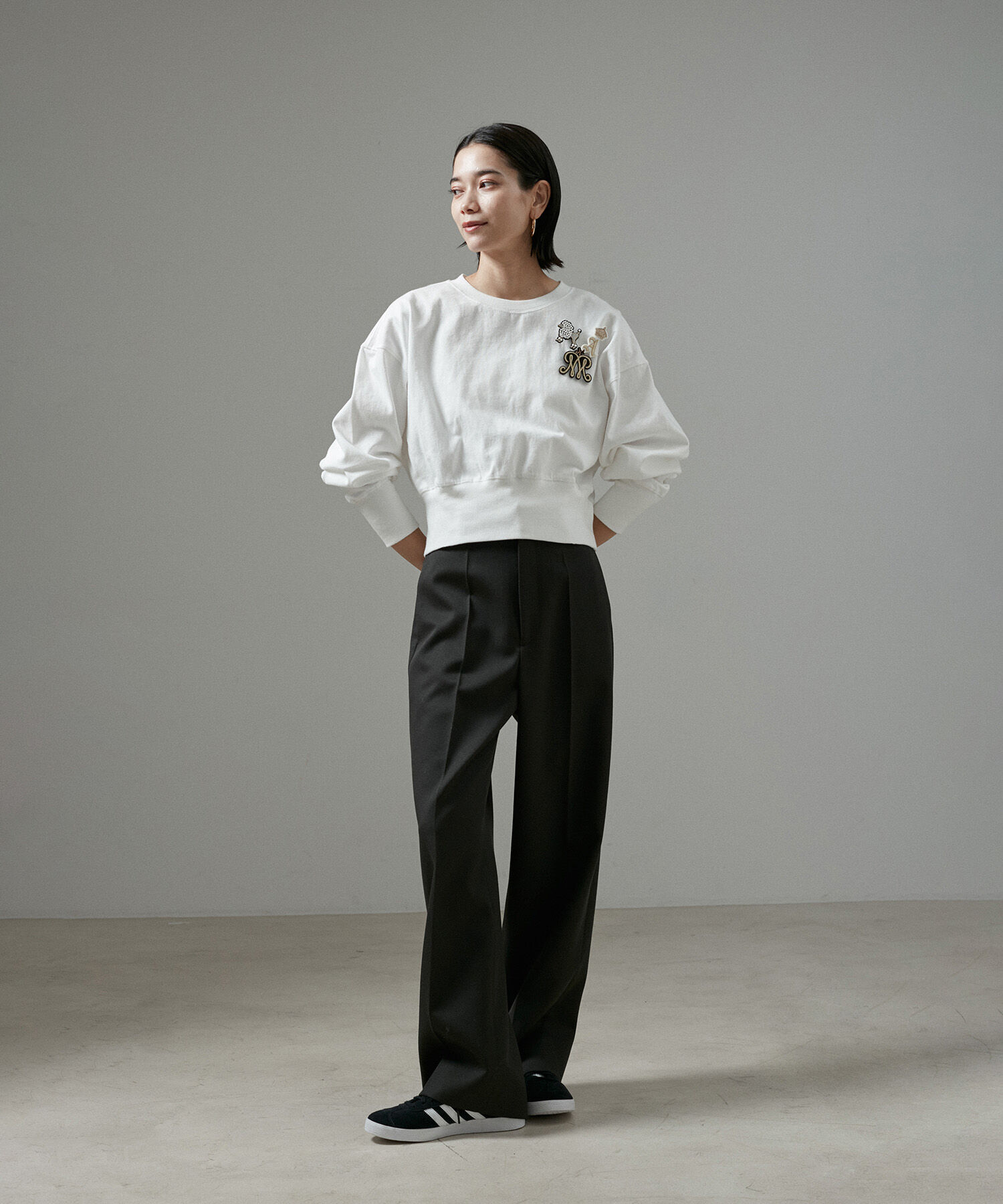 SALON adam et rope'「VISTO WOOL GABA ストレートワイドパンツ」|スラックス|