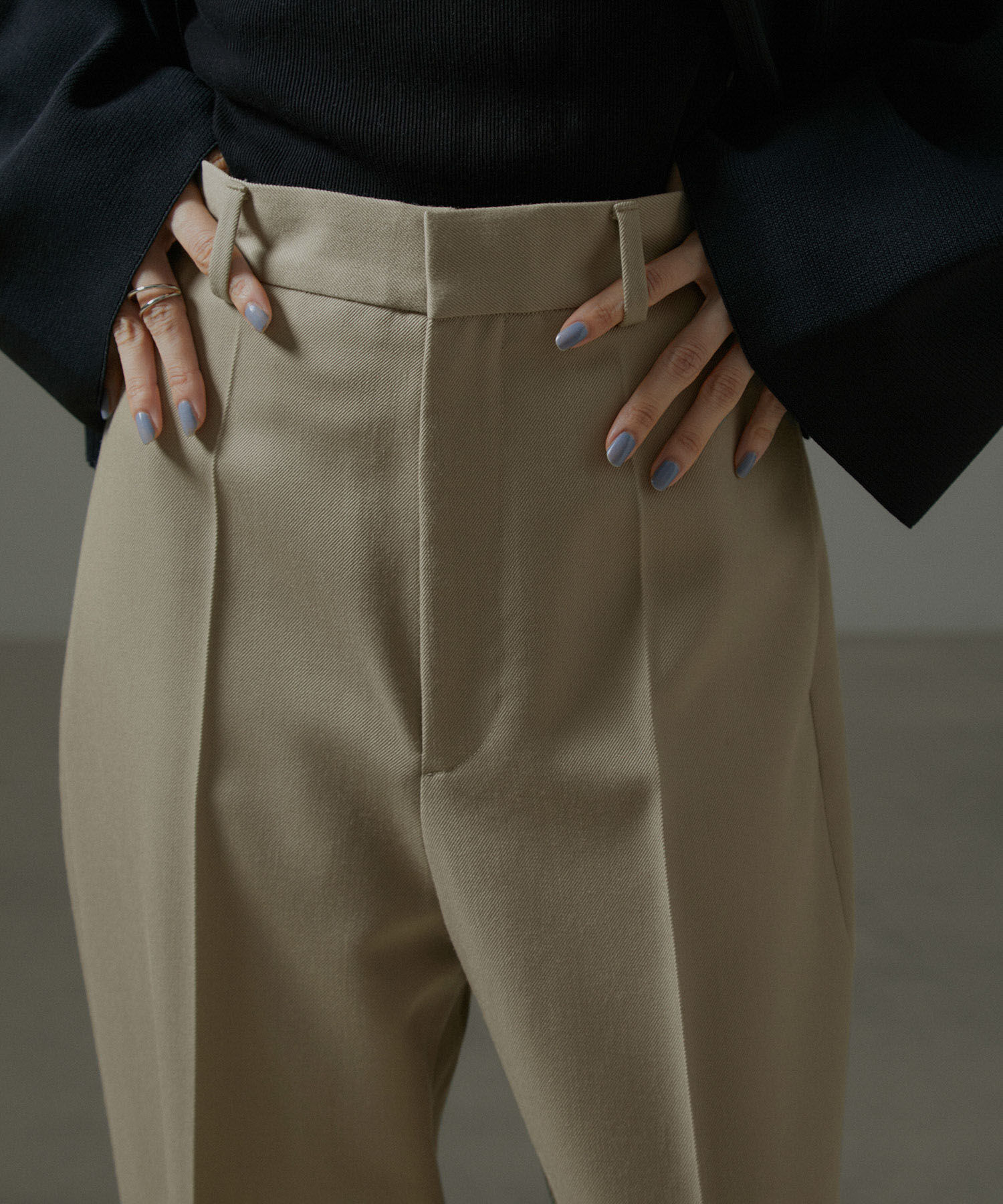 SALON adam et rope'「VISTO WOOL GABA ストレートワイドパンツ」|スラックス|