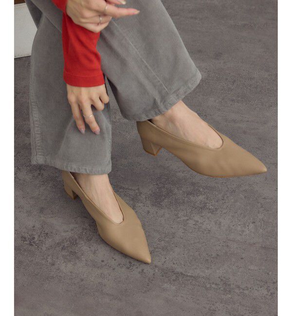 SALON adam et rope'「【W S（ドゥーブル）】ソフトレザーヒールパンプス」|パンプス|