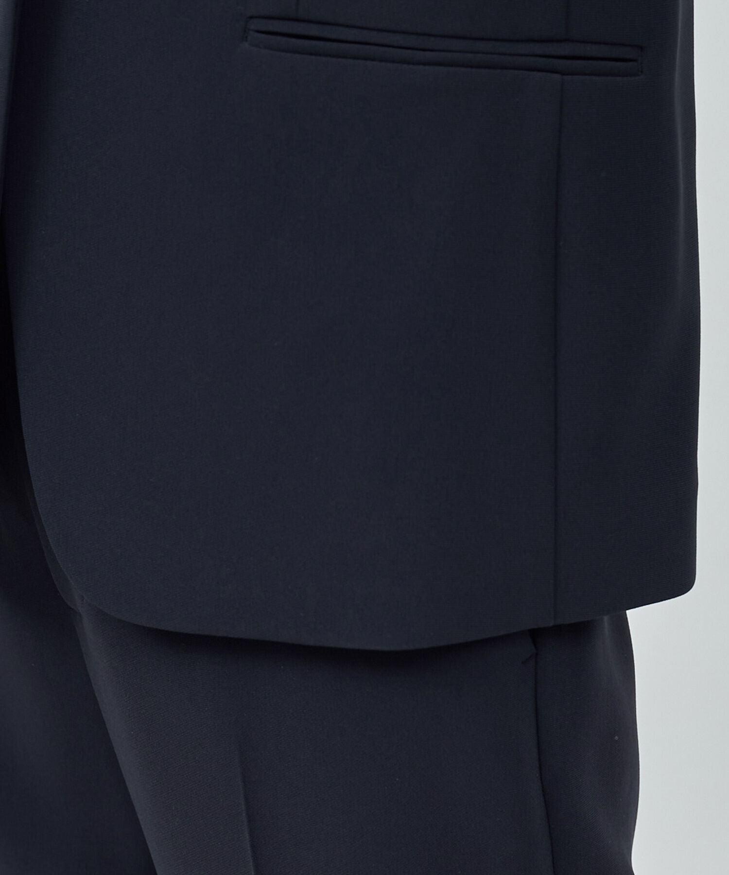 ROPE「トリアセテートダブルクロスVネックジャケット【セレモニー/通勤対応】【洗える】」|ノーカラージャケット|