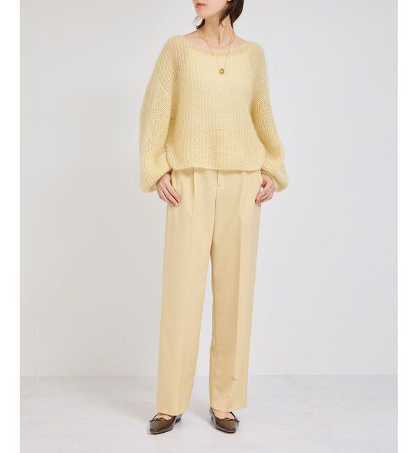 ROPE「モヘアシルク片畔ボートネックプルオーバー」|ニット・セーター|