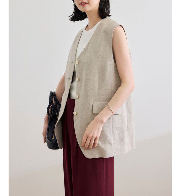 ROPE「尾州リネンオーバーロングジレ」|ベスト・ジレ|