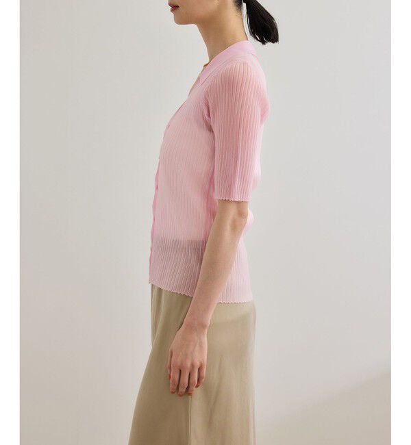 ROPE「【洗える】【WEB・一部店舗限定】シアーリブＶネックポロニット」|ニット・セーター|
