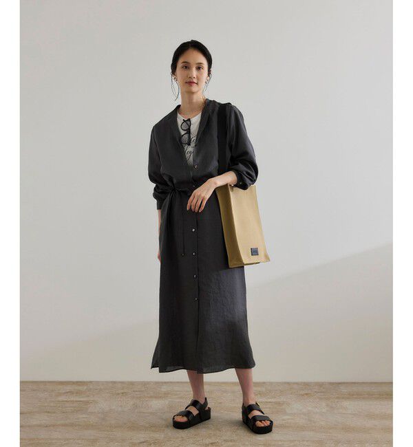 ROPE「【WEB・一部店舗限定】フロントオープンシャツワンピース/洗える」|ワンピース|
