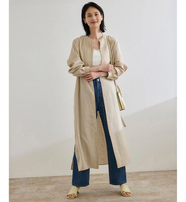 ROPE「【WEB・一部店舗限定】フロントオープンシャツワンピース/洗える」|ワンピース|ベージュ(27)