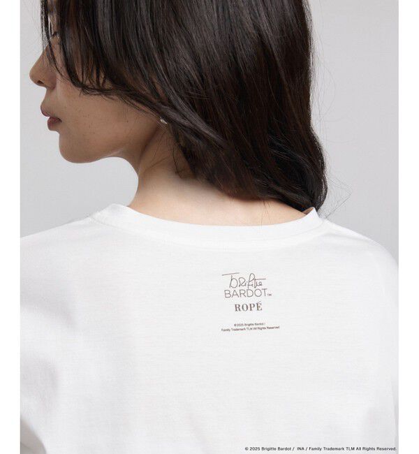 ROPE「【Brigitte Bardot&times;ROPE'・コラボ】プリント半袖T-shirt【洗える・洗濯耐久性・接触冷感】」|Tシャツ・カットソー|