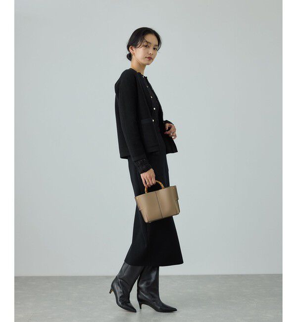 ROPE「接結ウールバイカラーニットカーディガン/イージーケア」|カーディガン|