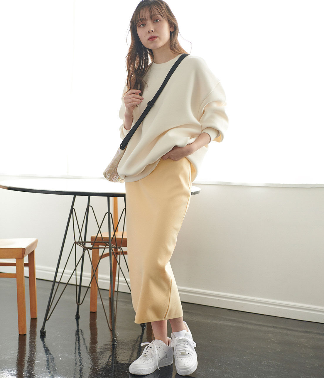 VIS「【コラーゲン加工】【セットアップ対応】【ViSage】軽量ニットスカート」|ルームウェア|