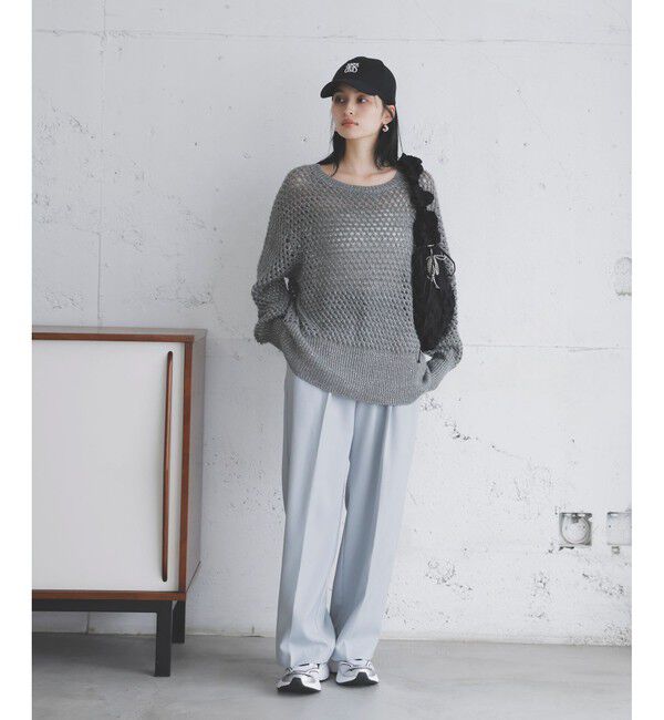 VIS「モヘアライクメッシュスパンコールニットプルオーバー」|ニット・セーター|